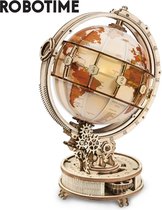 Houten Lichtgevende wereld bol - Wereldbol - Hout - LED Licht - Lichtgevend - Luxe - Modern