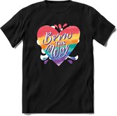 Born This Way | Pride T-Shirt | Grappig LHBTIQ+ / LGBTQ / Gay / Homo / Lesbi Cadeau Shirt | Dames - Heren - Unisex | Tshirt Kleding Kado | - Zwart - XL