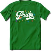 Pride T-Shirt | Grappig LHBTIQ+ / LGBTQ / Gay / Homo / Lesbi Cadeau Shirt | Dames - Heren - Unisex | Tshirt Kleding Kado | - Donker Groen - S