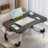 Laptop Standhouder - Opvouwbare Standhouder - Opvouwbare Computer Bureau - Stand - Houten Bureau- Zwart