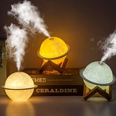 Planeet Lamp Humidifier – Diffuser – 3 kleuren LED lamp – Diffuser Aromatherapie – luchtbevochtiger – wit