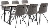 Decoways - 7-delige Eethoek kunstleer donkerbruin