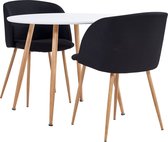 Decoways - 3-delige Eethoek stof zwart