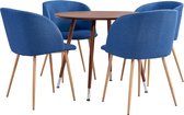 Decoways - 5-delige Eethoek stof blauw