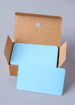 Blauw Label Kaartje - Kartonnen Kadolabel | Karton | Effen - Blanco - Kaart - Labels - Kraftpapier - Memokaart | Cadeau - Gift Tag - Leuk verpakt | Geschenk | DH collection