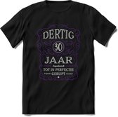 30 Jaar Legendarisch Gerijpt T-Shirt | Paars - Grijs | Grappig Verjaardag en Feest Cadeau Shirt | Dames - Heren - Unisex | Tshirt Kleding Kado | - Zwart - 3XL
