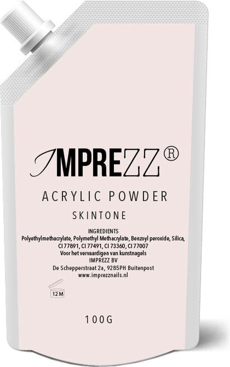 Goedkoopste IMPREZZ® acrylpoeder Refill - acrylic powder Cover Skintone 100 gr. - Roze Huidskleur