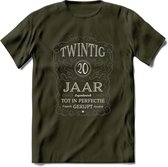 20 Jaar Legendarisch Gerijpt T-Shirt | Donkergrijs - Grijs | Grappig Verjaardag en Feest Cadeau Shirt | Dames - Heren - Unisex | Tshirt Kleding Kado | - Leger Groen - M