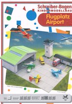 bouwplaat Vliegveld, gebouwen, voertuigen en vliegtuigen, Jeugd model 2