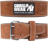 Gorilla Wear 4 Inch Leren Lifting Belt - Bruin - L/XL