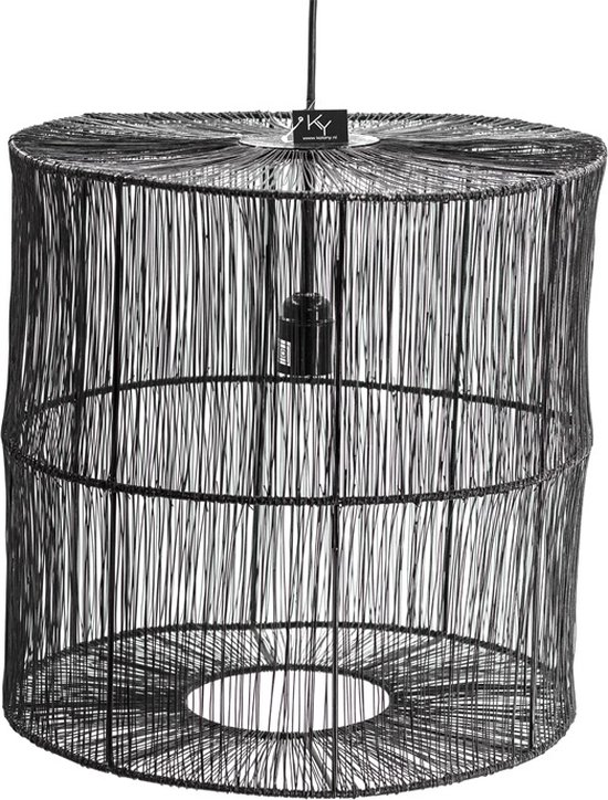 Slaapkamer Lamp - Hanglamp - Sfeerlamp - Lampen - Hanglamp Slaapkamer - Hanglampen - Hanglamp Industrieel - Hanglamp Zwart - Zwart - 30 cm