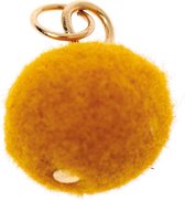 Pompon voor sieraden of decoratie 12mm Mustard met goudkleurig oog