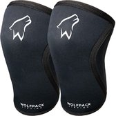 Wolfpack Lifting - Knee Sleeves - Knie Brace - Fitness - Krachttraining - Squatten - Maat M - Zwart/wit - 2 stuks
