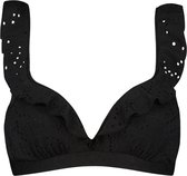 Beachlife Black Embroidery ruffle bikinitop met voorgevormde cups en beugel - dames - Maat 42B