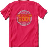 2001 Limited Edition Ring T-Shirt | Zilver - Goud | Grappig Verjaardag en Feest Cadeau Shirt | Dames - Heren - Unisex | Tshirt Kleding Kado | - Roze - S
