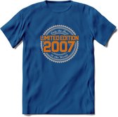 2007 Limited Edition Ring T-Shirt | Zilver - Goud | Grappig Verjaardag en Feest Cadeau Shirt | Dames - Heren - Unisex | Tshirt Kleding Kado | - Donker Blauw - M