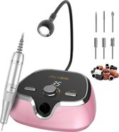 ElectriBrite 35000 omw/min elektrische nagelvijl voor gelnagels, acrylnagels, kallus-verwijdering, frezen nagels manicure pedicure set met 6 opzetstukken, schuurbanden en led-lamp