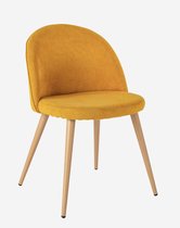 Lucy’s Living Luxe Eetkamerstoel DECO Geel – ø 43x46.5x76.5 cm – hotel chique - binnen – meubilair – meubels – stoelen – wonen – interieur