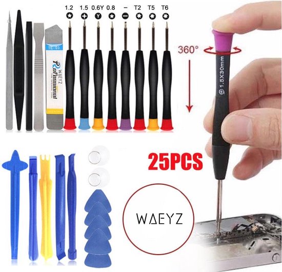 WAEYZ - Kit d'outils de réparation 25 pièces - Avec outil d'ouverture Kit  de