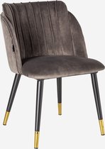 Lucy’s Living Luxe Eetkamerstoel PALAIS Champagne – ø 52x60x80 cm – hotel chique - binnen – meubilair – meubels – stoelen – wonen – interieur