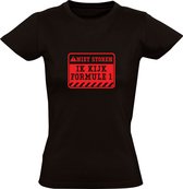 Ik kijk formule 1 | Dames T-shirt | Rood | Zwart | Niet Storen | Waarschuwingsbord | TV voor sport