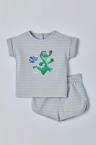 Woody pyjama baby meisjes - lichtblauw fijn gestreept - krokodil - 221-3-PZG-Z/951 - maat 80