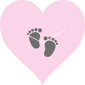 Geboorte klok in hartvorm, roze, ø40cm