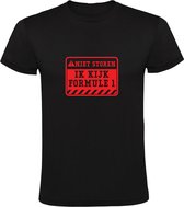 Ik kijk formule 1 | Heren T-shirt | Rood | Zwart | Niet Storen | Waarschuwingsbord | TV voor sport