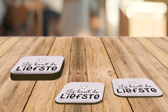 Dessous de Sous-verres - Amour - Relation - Coeur - 10x10 cm - 6 pièces