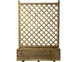 Bloembak met trellis | 120x40x170 cm | Grenen | Geïmpregneerd | bloembak buiten