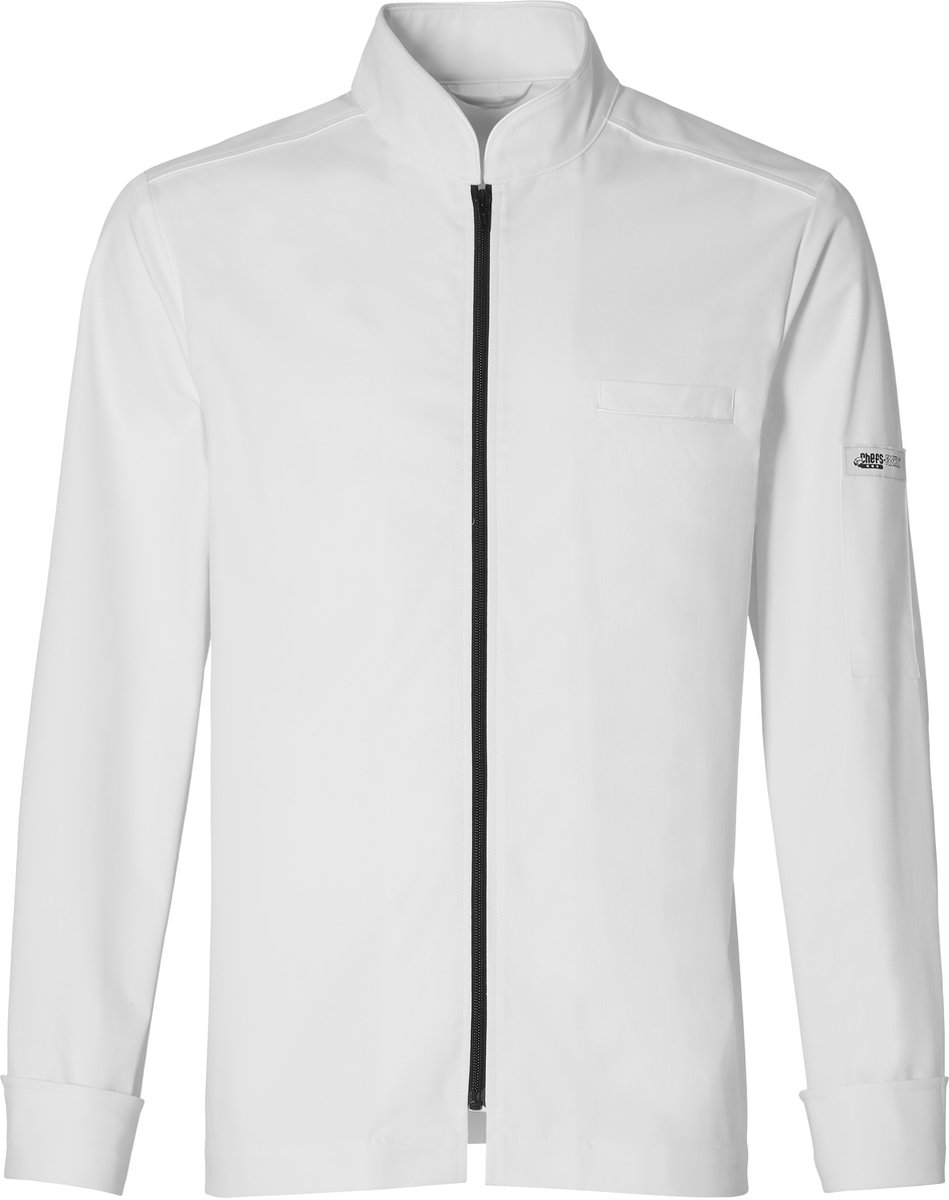 Chefs Fashion - Koksbuis Ritchy - White - *STRETCH* - Met YKK Rits en drukknopen - XXXL