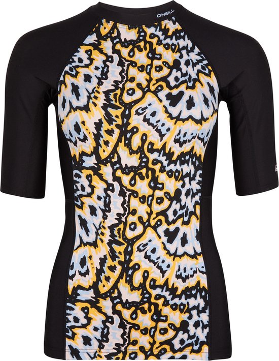O'Neill - UV Zwemshirt voor dames - Anglet Shortsleeve Skin - All Over Print - Oranje - maat M