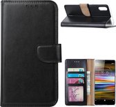 LuxeBass Hoesje geschikt voor Sony Xperia L3 - Bookcase Zwart - portemonnee hoesje - telefoonhoes - gsm hoes - telefoonhoesjes