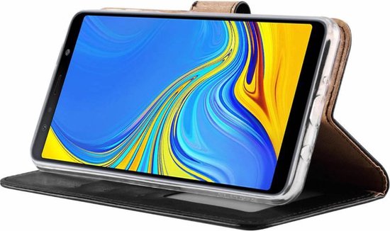 LuxeBass Hoesje geschikt voor Samsung Galaxy A7 2018 - Bookcase Zwart  - portemonnee hoesje - telefoonhoes - gsm hoes - telefoonhoesjes - LuxeBass
