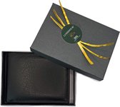 Lundholm leren portemonnee heren leer zwart - hoge kwaliteit leer - billfold model - cadeautje voor hem