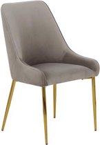 Eetkamerstoel AVA Taupe gouden velvet fauteuille eye-catcher