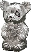 Tirelire enfant Daniel Crégut en forme d'ourson - métal argenté - 12,5 x 8 cm