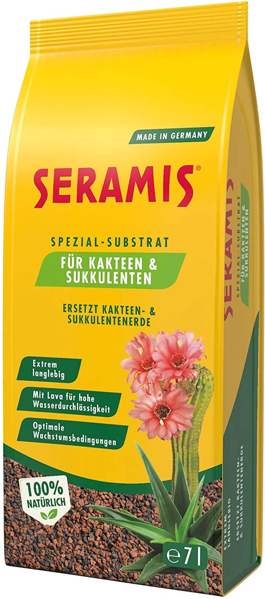 Seramis kleigranulaat als vervanging voor potgrond voor cactussen en vetplanten, speciaal substraat, 7 liter