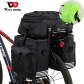 Dubbele bagagedrager fiets/draagtas  multifunctioneel 48L water bestendig plus hoes