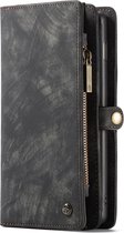 CaseMe Luxe Lederen 2 in 1 Portemonnee Booktype Samsung Galaxy S22 hoesje - Zwart