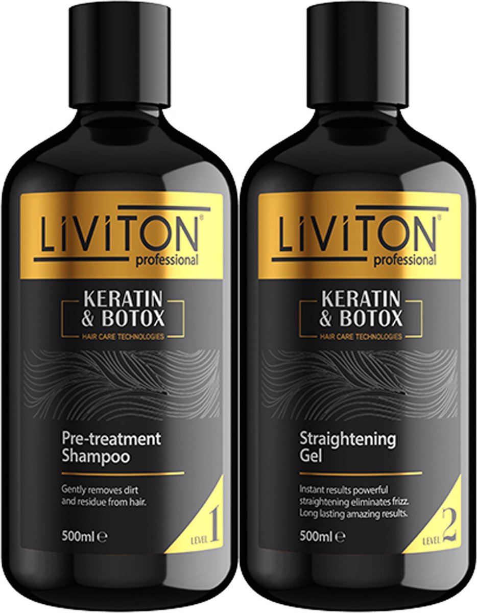 Liviton Keratine & Botox No.1 & No.2 - Keratine Behandeling - Haarbotox - 2x 500 ml