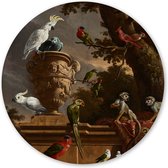 Wandcirkel De menagerie - 60 cm - Forex - Schilderij Oude Meesters