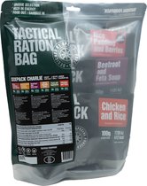 Tactical Foodpack Sixpack Charlie (595g) - 6 maaltijdenverpakking incl. herbruikbare stoomzak en hitte element - 2406 kcal - buitensportvoeding - vriesdroogmaaltijdpakket - surviva