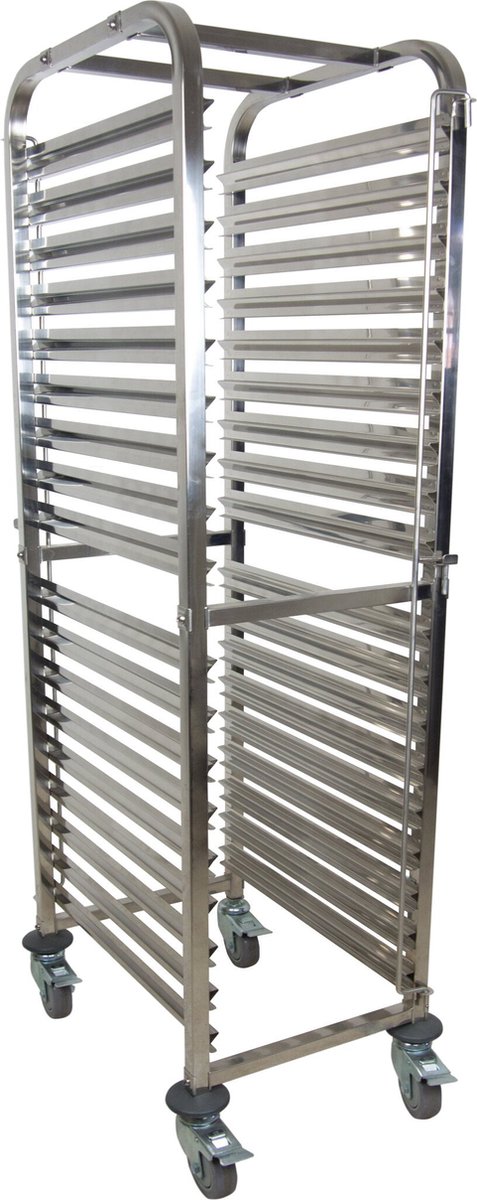 SARO Trolley BONO – RVS – Voor 18 x 2/1 GN – 4 Zwenkwielen – Professionele RVS Servicerolwagen