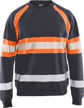 Blaklader Sweater High Vis - Medium Grijs/ High Vis Oranje - S