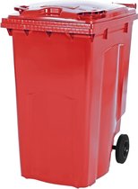 2 Wiel Grote Afvalcontainer Model MGB 240 RO - ROOD - Saro 174-2220