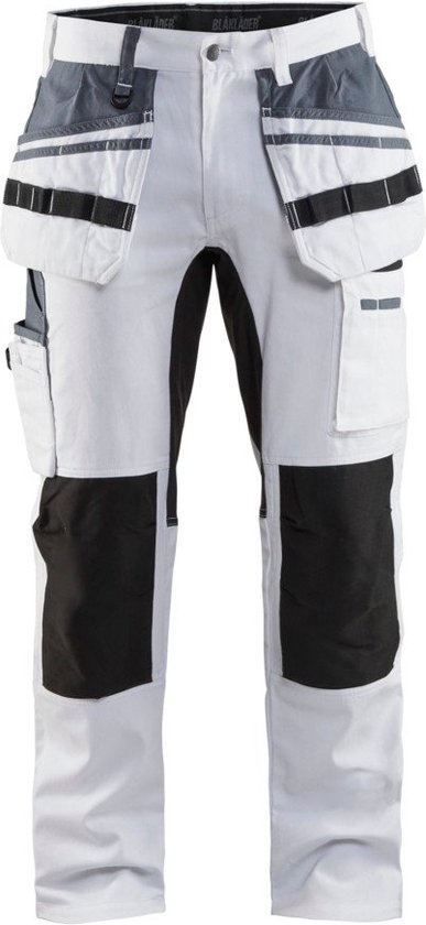 Blåkläder 1910-1000 Pantalon de travail Painters avec Stretch Wit/ noir taille 50