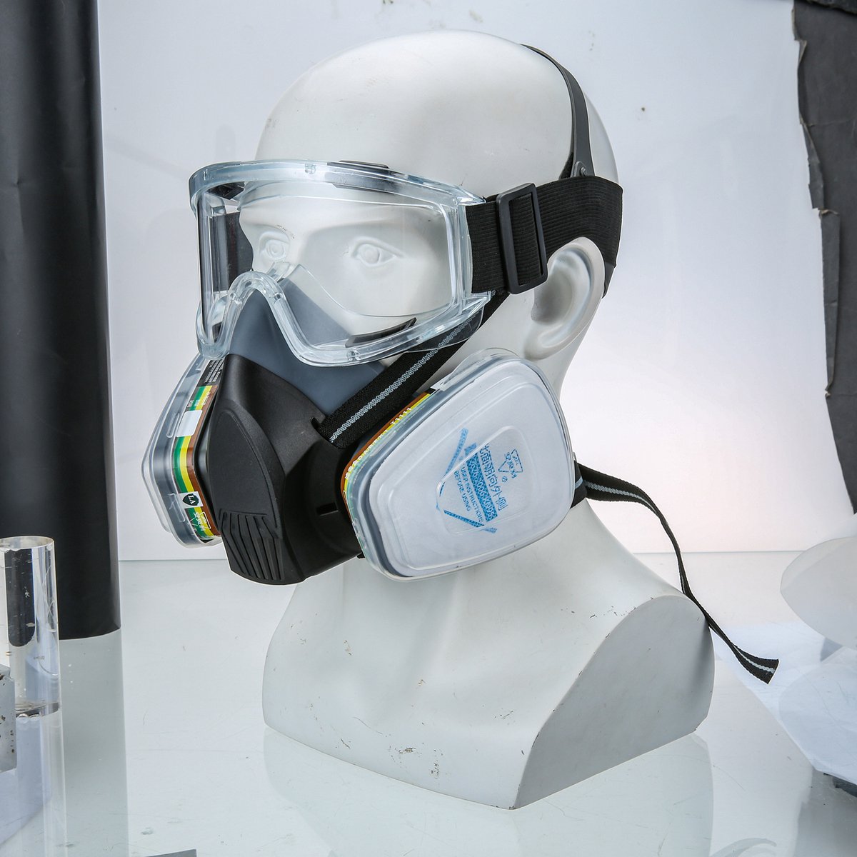 Masque respiratoire NASUM M101 - réutilisable - avec filtre et lunettes -  protection