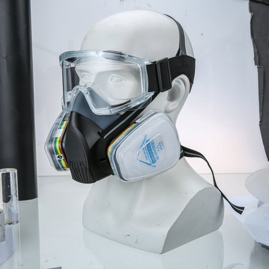 Masque de Protection Respiratoire Réutilisable Anti poussière Anti gaz avec  Filtres
