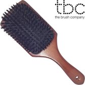 TBC Brosse à cheveux en poils de sanglier - Brosse de Massage - Anti-emmêlement - Poils de porc - Brosse à cheveux plate